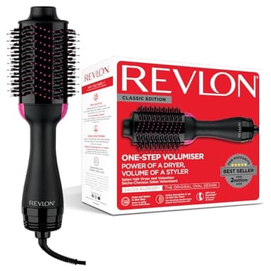 REVLON RVDR5222E2 Salon One-Step Hair Asciugacapelli e Volumizzante, 800 W, Nero/Rosa