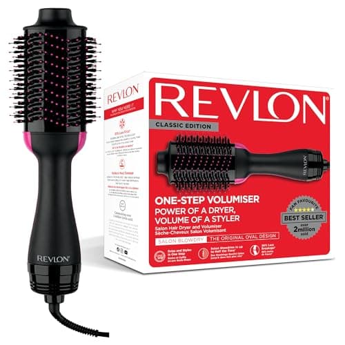 REVLON RVDR5222E2 Salon One-Step Hair Asciugacapelli e Volumizzante, 800 W, Nero/Rosa