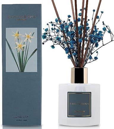 Cocorrína Diffusore Profumo Ambiente - 200ml Diffusore profumato di Cashmere Vaniglia con bastoncini Diffusore di olio essenziale di fragranza per la casa per la decorazione della mensola del bagno