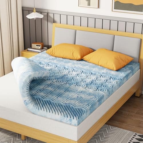 MOLPHIT Topper Matrimoniale 140x200, 7 Zone Ergonomiche Memory Foam Topper Materasso Respirabile con Gel Rinfrescante altezza 7,5 cm - Certificato OEKO-TEX