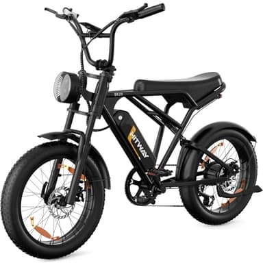 HITWAY Bicicletta Elettrica 20”4.0 Fat Tire Bici Elettrica E-bike,Li-Batteria 48V15Ah/2 * 13Ah,Max velocità 25km/h,Fino a 45-150km,Pedalata Assistita,Donna Uomo