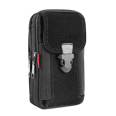 MisFun Porta Cellulare da Cintura, Tattico Marsupi, Portatelefono da Cinta, Marsupio da Cintura Uomo, Marsupio Fondina, Tactical Holster Army Mobile Phone Belt Pouch, Security Pack Waist Bag (Nero)