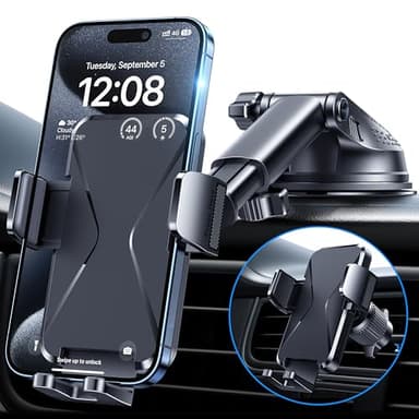 BIPOPIBO Porta Cellulare Auto [Super Aspirazione], Supporto Telefono Auto, Adatto per Parabrezza, Bocchette di Aerazione e Cruscotto, [3 in 1] Porta Telefono Adatto a tutti gli smartphone
