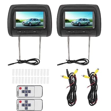 Display Per Poggiatesta Wireless da 2 Pezzi da 7 Pollici, Monitor DVD Per Auto Poggiatesta Regolabile Monitor Video LCD Display MP5 Nero
