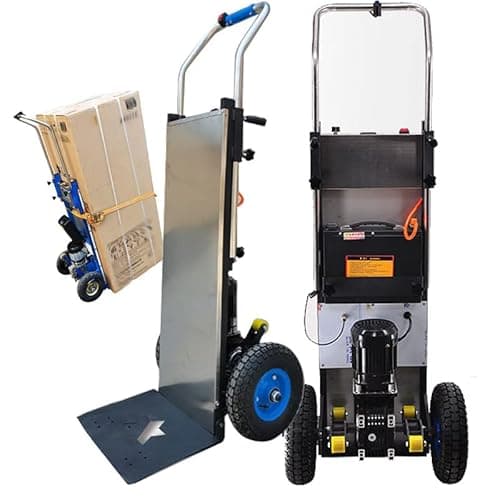 Montascale Elettrico da 1200 W, Carrello per Sacchi per Oggetti Pesanti, Motore brushless, Batteria Rimovibile (48 V/36 Ah), capacità di carico (400 kg), Pulsante (Apertura/Arresto istantaneo)