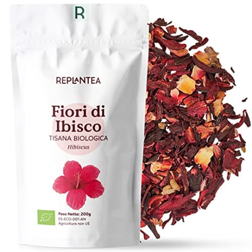 KARKADE FIORI DI IBISCO Essiccato Bio 200g (+100 Tazze) | Ibisco Tisana Biologica REPLANTEA®