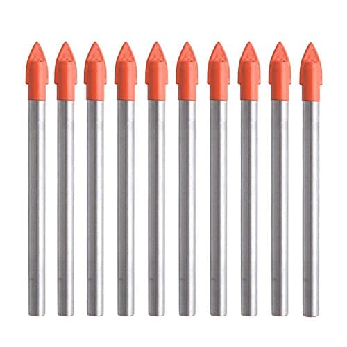 Gunpla 10 Pezzi 6mm Punta per Vetro Punte Trapano per Bucare Piastrelle Gres Porcellanato Ceramica Vetro Granito in Acciaio di Tungsteno Materiale