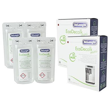 DELONGHI EBY5513296011X2 EcoDecalk Mini 2 Pezzi in Totale 4 x 100 ml, 0.4 Litri, 0 Decibel, Alluminio, Trasparente