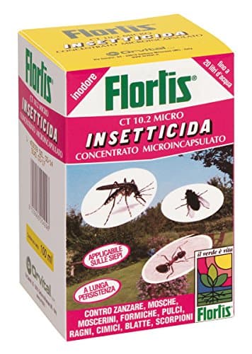 Flortis CT 10.2 Micro, insetticida liquido antizanzare 100ml. Antizanzare giardino contro zanzare, mosche, zecche e altri insetti. Con cipermetrina e tetrametrina. Fino a 20 litri di soluzione diluita