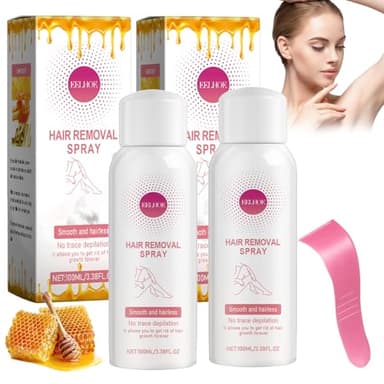 2 Pezzi Spray Depilatorio, 100 ml Crema Depilatoria, Schiuma Depilatoria Donna Uomo, Rimozione Indolore dei Peli, Idratante, per Braccia, Ascelle, Gambe e Zona Bikini