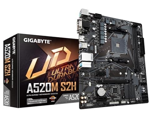 GIGABYTE Scheda madre A520M S2H - Supporta CPU AMD Ryzen serie 5000 AM4, VRM digitale puro 4+3 fasi, fino a 5100MHz DDR4 (OC), PCIe 3.0 x4 M.2, LAN GbE, USB 3.2 Gen 1
