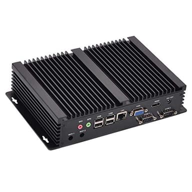 HUNSN Fanless Industrial PC, Mini Computer, Intel Celeron 2955U 2957U, Windows 11 or Linux Ubuntu, IM03, AC WiFi, BT, VGA, HDMI, LAN, 2 x COM RS232, 6 x USB2.0, 8G RAM, 128G SSD