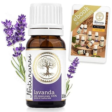 Naturarsi Olio Essenziale alla Lavanda Puro e Naturale per Diffusori, Aromaterapia e Massaggi - 10ml