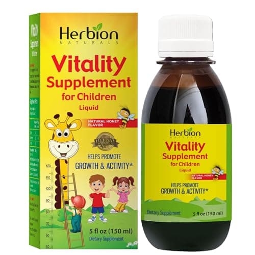 Herbion Naturals Vitalità Supplemento per bambini Tasty Energy Booster, favorisce la crescita, appetito, allevia la stanchezza, migliora mentale e le prestazioni fisiche, 150 ml, Liquido
