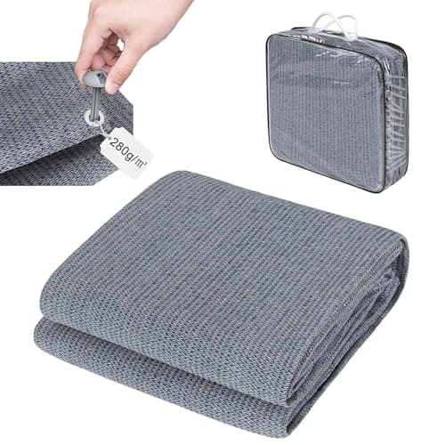 Laneetal Telo per Tenda da Campeggio, Coperta da Picnic Impermeabile in HDPE, Stuoia da Campeggio per Veranda con 12 Picchetti e 1 Borsa di Trasporto, 200x300cm, Grigio Blu