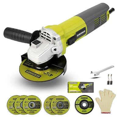 Smerigliatrice Angolar 850 W, DEWINNER Taglio Molatura Angle Grinder 220-240 V, Impugnatura Supplementare 6 Dischi da 115mm, 850W