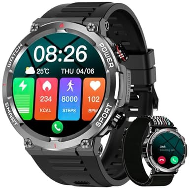 Blackview Smartwatch Uomo, Orologio Intelligente Fitness con Chiamate Bluetooth,1.39" Militari Smart Watch Tracker Attività con 100 Modalità Sportive per Cardiofrequenzimetro,SpO2, Android iOS