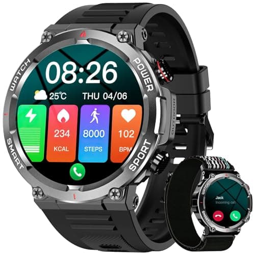 Blackview Smartwatch Uomo, Orologio Intelligente Fitness con Chiamate Bluetooth,1.39" Militari Smart Watch Tracker Attività con 100 Modalità Sportive per Cardiofrequenzimetro,SpO2, Android iOS