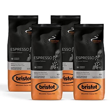 Bristot Caffè Espresso Macinato 1kg - Caffè Per Moka Con Miscela Di Origini Dall'Africa, Dal Brasile E Dal Sud Est Asiatico. Caffè Espresso Con Carattere Forte E Gusto Deciso.