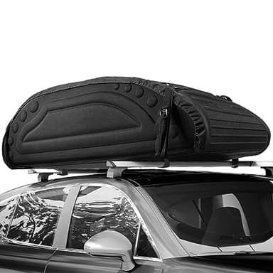 COSTWAY Borsa da Tetto per Auto, 400L, Borsa Portapacchi Universale Impermeabile, Pieghevole, Con 4 Cinghie Rinforzate e 4 Ganci Porta Nero