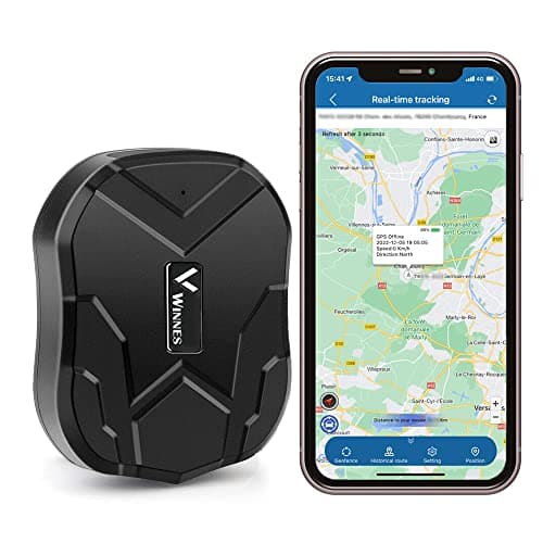 Localizzatore GPS Tracker per auto Localizzatore con APP senza Abbonamento GPS auto Antifurto Auto/Moto/Camion/Custodia da Viaggio - Winnes TK905 5000mAh Standby di 90 giorni con Magnetico IP58