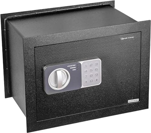 Genie Hand | Cassaforte Elettronica a Muro Cassetta di Sicurezza Media con Codice a Combinazione e Chiave con Serratura B-Class e Sistema Anti Bounce Casseforti per Soldi