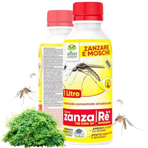 Albagarden - Insetticida Antizanzare Giardino x 1 Litro - Insetticida Concentrato per Esterno E Interno contro Zanzare Cimici Mosche Insetti Moscerini - Barriera Anti Zanzare