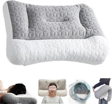 Restiva Cuscino per apnea notturna, cuscino ortopedico per trazione cervicale, cuscino ergonomico Restivaco, cuscino ortopedico per il sonno profondo, cuscino ergonomico per collo e spalle (grigio)