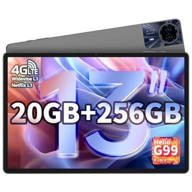 TECLAST T65MAX 2K Tablet 13 Pollici, 2.2GHz Helio G99 Octa-Core Gaming Tablet Android 14, 2xSIM 4G LTE+5G WiFi, 20GB RAM+256GB ROM(TF 8TB)10000mAh-18W PD/4 Altoparlanti/13MP/BT5.2/GPS/Widevine L1-2025