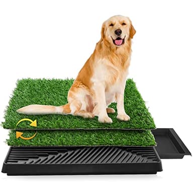 Sailnovo Lettiera per Cani, Toilette per Cani con Prato Sintetico, Due Pezzi di Erba Artificiale, 63 x 50 cm, per Cani e Cuccioli, per Animali Domestici, per Cani di Piccola Taglia e Grande età