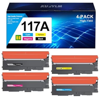 KUPYLM Toner 117A Compatibile per HP 117A W2070A Color Laser 150nw per Color Laser MFP 179fnw 178nw 178nwg 179fwg 150nw 150a 150w W2070A W2071A W2072A W2073A (Nero Ciano Giallo Magenta, 4-Pack)