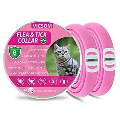 Collare Antiparassitario per Gatti, Collare Antipulci Gatto, Collari Antiparassitari per Gatti, 8 Mesi di Protezione Naturale Collare Gatto Antiparassitario Regolabile Impermeabile 18.8In Grigio 2Pcs