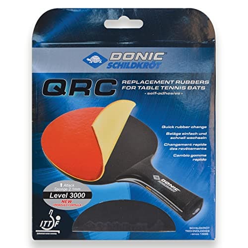 Donic-Schildkröt Ricambio QRC Level 3000 per Racchetta Tennis da Tavolo, Spugna di 2.1 mm, Gomma Enery-ITTF, 752578