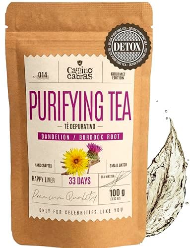 DETOX TEA | Te al Tarassaco con Bardana,Te Verde, Zenzero, Ortica, Finocchio, Cannella, Cardamomo | Tisana Depurativa Fegato Grasso Disintossicante Forte | Tisana Drenante | Depura Fegato | 100g