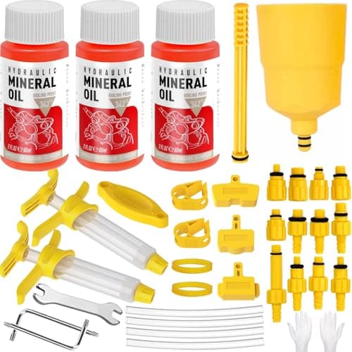 Kit Spurgo Freni per Shimano, MAGURA, SRAM, TEKTRO, TRP Freni a Disco Idraulici, con 180 ML di Olio Minerale