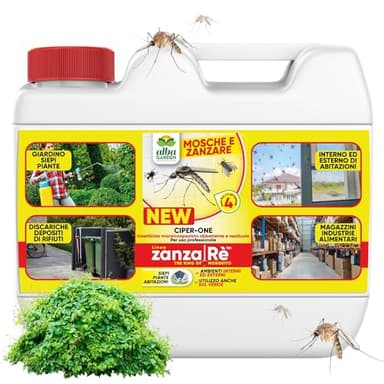 Albagarden - Insetticida Antizanzare Giardino Per Disinfestazione Esterno E Interno Cimici Mosche Insetti Volanti Striscianti Moscerini Formiche Come Anti Zanzare Casa Prati Siepi x 3 litri