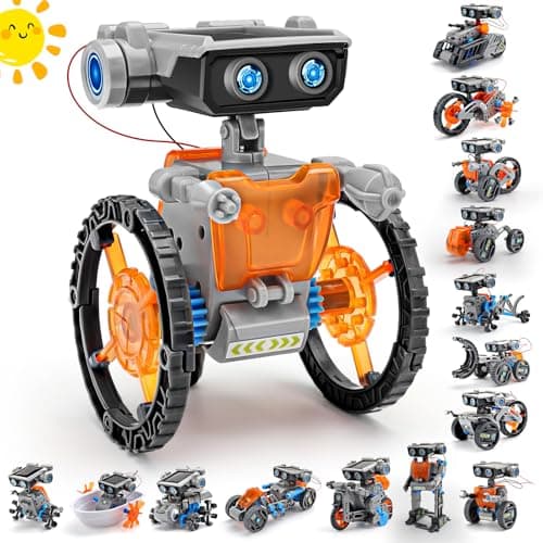 VEPOWER Energia Solare Robot, Technic 15-in-1 STEM Kit Robots Giochi Educativi, Esperimenti Scientifici per Edifici DIY Regali per Bambini Ragazzi Ragazze per 8 9 10 11 12 13 Anni (212 pezzi)