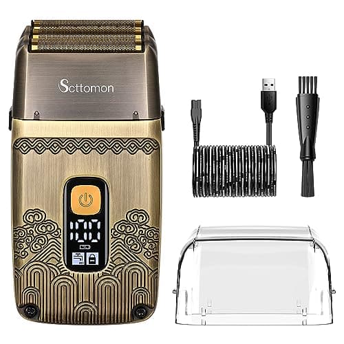 Scttomon Rasoio elettrico Rasoio per gli uomini Rasoio Rasoio elettrico Ricaricabile Rasoio Triple Lame Viaggio Rasoio Impermeabile Professionale Foil Rasoio Cordless