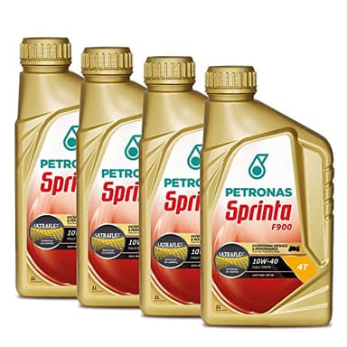 Petronas Kit 4X Sprinta Olio Motore 4T 100% Sintetico F900 10W-40 per 4 Tempi - 4 Confezioni da 1L