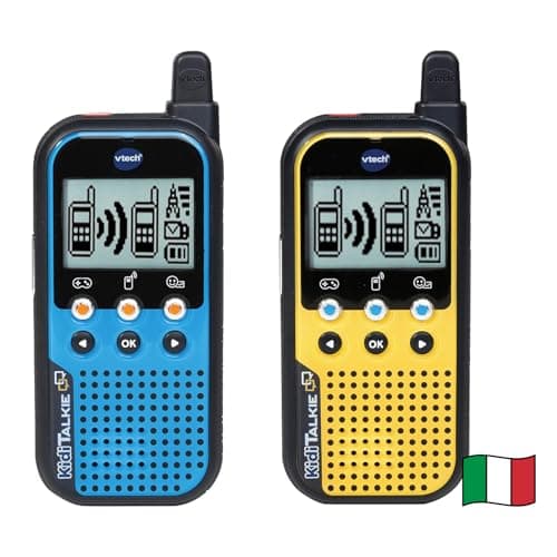 VTech Kidi Talkie, Walkie Talkie Bambini 6 in 1, 2 Walkie-Talkie con Connessione Protetta, Molte Modalità di Utilizzo, Modifica della Voce, Lingua Italiana, Batterie Incluse, 4-10 Anni