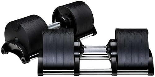 H H FITNESS Coppia di manubri regolabili 9 in 1 da 32 kg da 2 a 32 kg, con meccanismo di bloccaggio facile e sicuro, attrezzatura da palestra (2 x 32 kg)