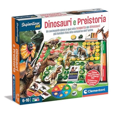 Clementoni - 16599 - Sapientino più - Quiz su Dinosauri E Preistoria - Gioco da Tavolo Educativo per Bambini dai 6 Anni (Gioco in Italiano), Made in Italy