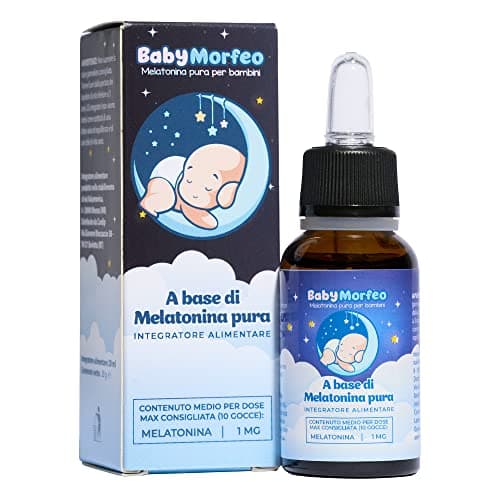 Baby Morfeo - Melatonina Bambini Pura, Integratore Alimentare Junior in Gocce Per Dormire La Notte, Favorisce il Sonno e Combatte il Jet Lag, Senza Aroma e Gusto - 30 Dosi di Fornitura
