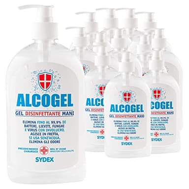 Gel Disinfettante Mani Professionale Igienizzante Antibatterico - Presidio Medico Chirurgico Elimina Odori Fino al 99,9% di Germi Funghi Batteri e Virus (18x 500ml)