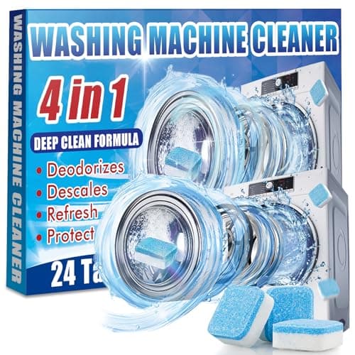 Detergente per lavatrice, Tabs Anti-limescale Washing Machine 1 Pack of 24 Tablets, adatto per lavatrice a carica frontale e superiore, rimuove odori, sporcizia e accumuli, sicuro per fosse settiche