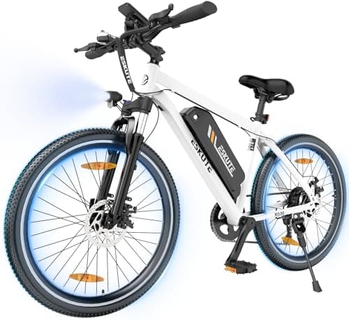 ESKUTE M100 Bicicletta Elettrica per Adulti, Bici Elettrica 27,5", Motore 250W, Batteria Rimovibile 36V 10.4Ah, 7 Velocità, Display LCD, Velocità Max 25km/h, E-Bike Uomo e Donna
