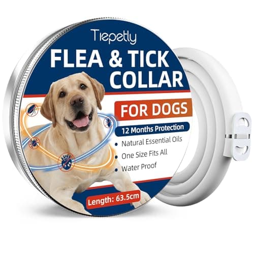 Collare Antiparassitario per Cani, Elimina Pulci, Zecche, Collare Antipulci per Cani con Oli Essenziali 100% Naturali, Regolabile 63.5 cm (63.5cm)