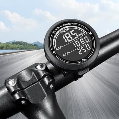 AMOMYDOG Contachilometri Bici, 19 Funzioni Ciclocomputer Bici con Display LCD Retroilluminato, Impermeabile Computer Bici Conta km Bici per Distanza di Tracciamento Velocità Accessori Bici (Nero)