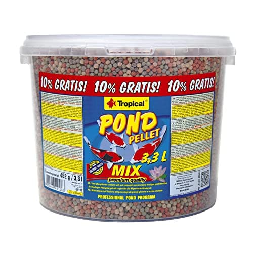 POND PELLET MIX 3,3L / 462g - è una miscela di diversi tipi di mangimi per l'alimentazione quotidiana dei pesci da laghetto.