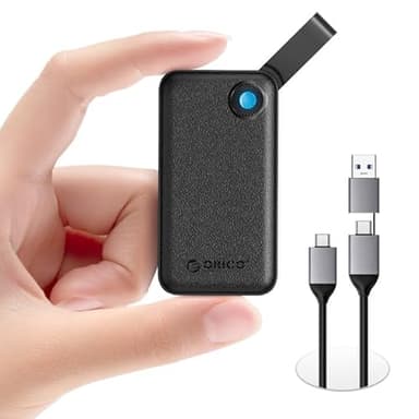 ORICO SSD Esterno 512 GB, Hard Disk Esterno SSD fino a 2000 MB/s, USB 3.2 Gen 2x2 SSD Portatile con Cavo USB C 2 in 1, Compatibilità con Smartphone, PS5, Xbox, Laptop, MacBook/Pro/Air - B20